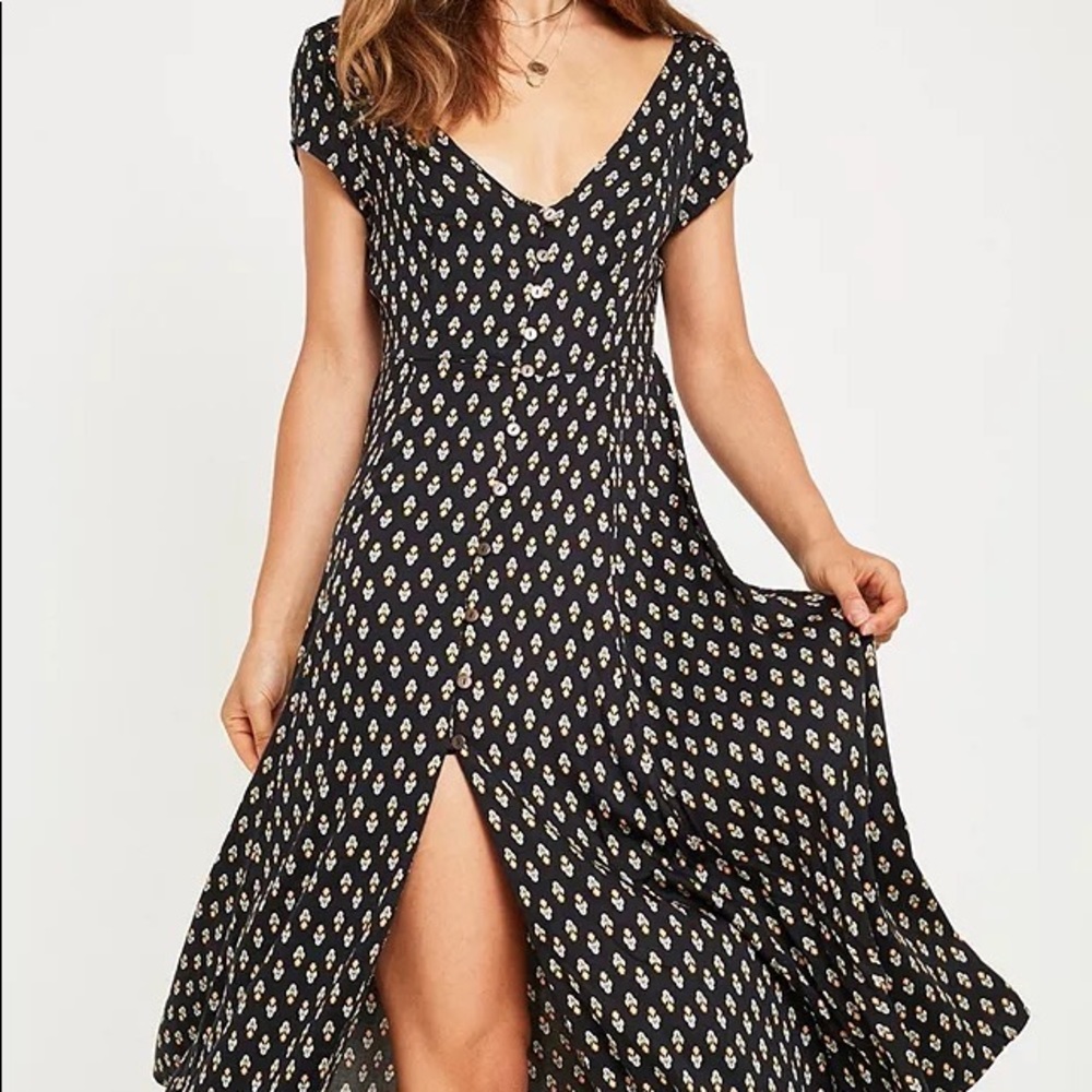 Urban Outfitters Malena Button Down Midi Dress